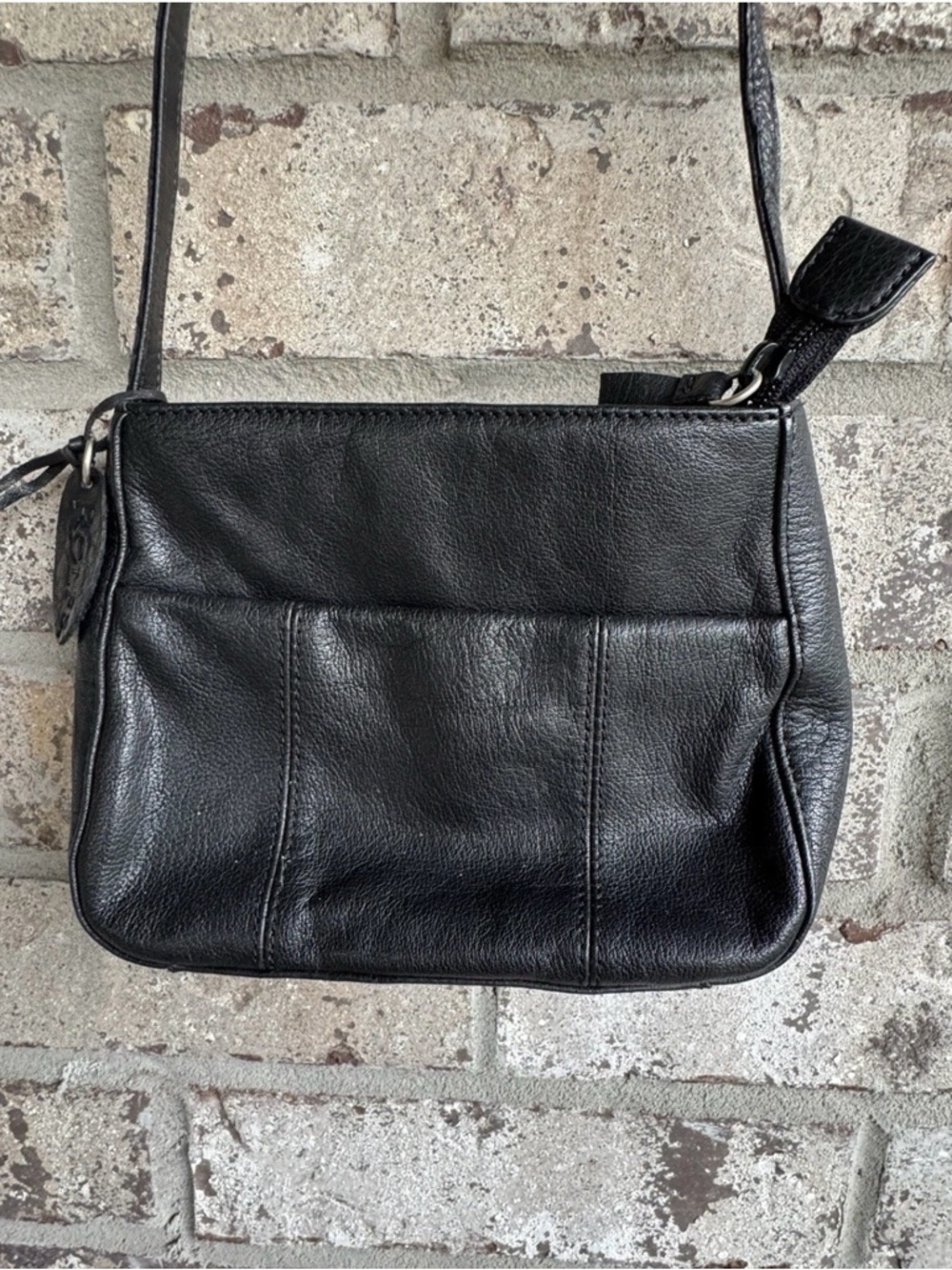 Rolfs Black Genuine Leather Crossbody Bag